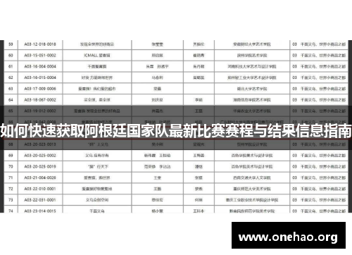 如何快速获取阿根廷国家队最新比赛赛程与结果信息指南
